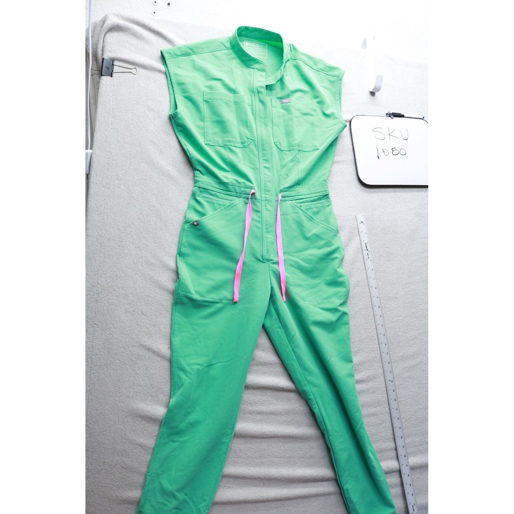 FIGS Jumpsuit Womens XS Green Arouba Sleeveless Scrub Jogger One Piece 1080